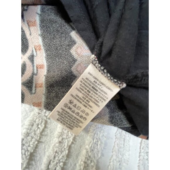 Free People Womens Stella Black Print Long Sleeve Mini Dress Mock Neck Rayon - Picture 3 of 9